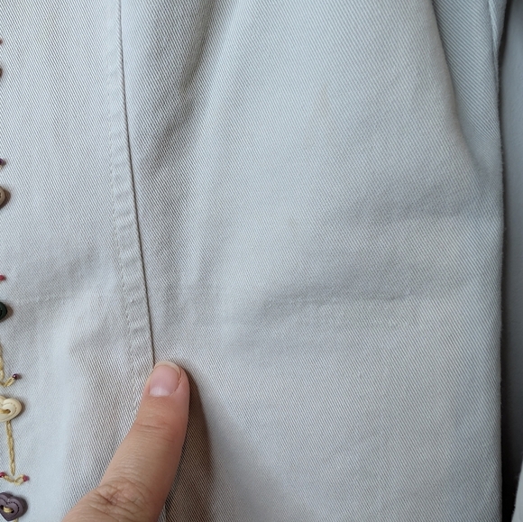 Vintage Jamaica Bay Heart Button Khaki Beige Button Down Jacket Top Women's PM - Picture 11 of 13